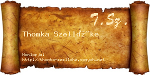 Thomka Szellőke névjegykártya